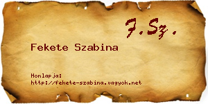 Fekete Szabina névjegykártya