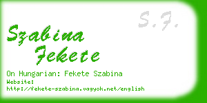 szabina fekete business card